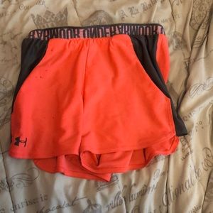 Neon pink shorts